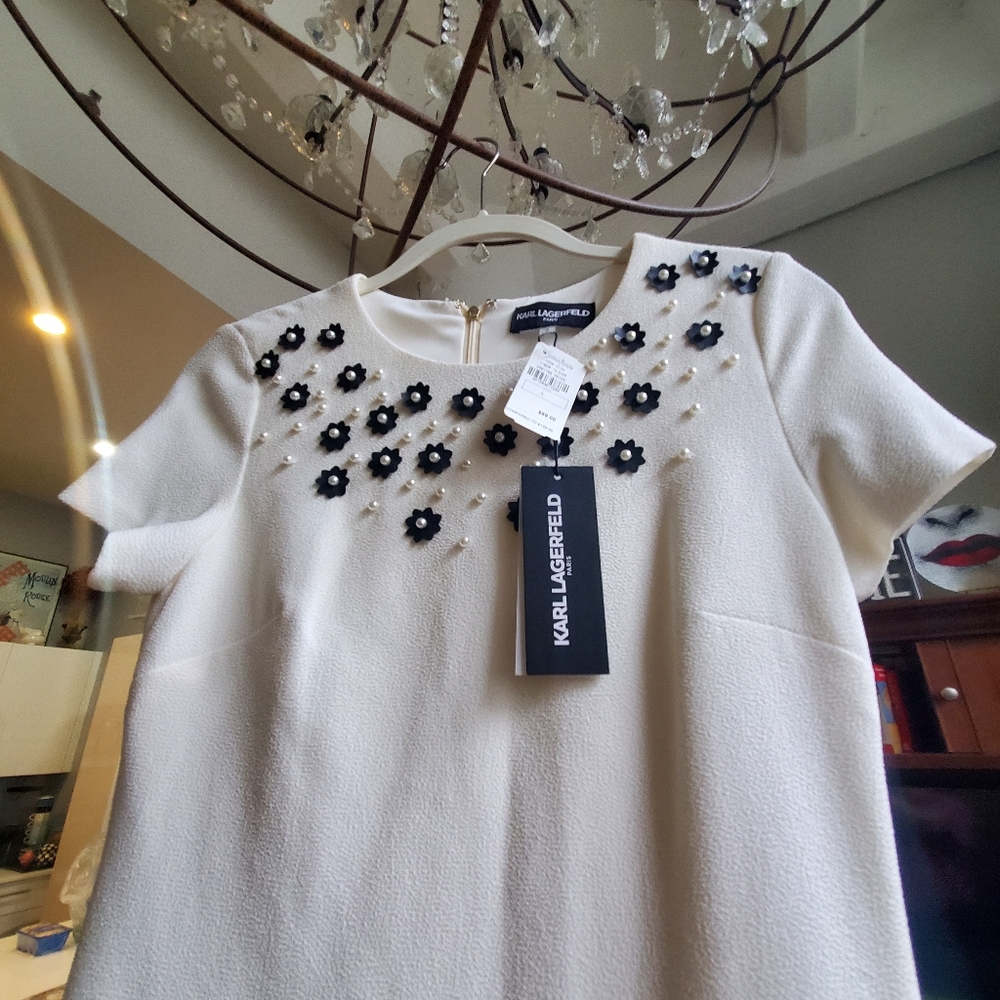 New Karl Lagerfeld Paris Cream Color dress in size 2